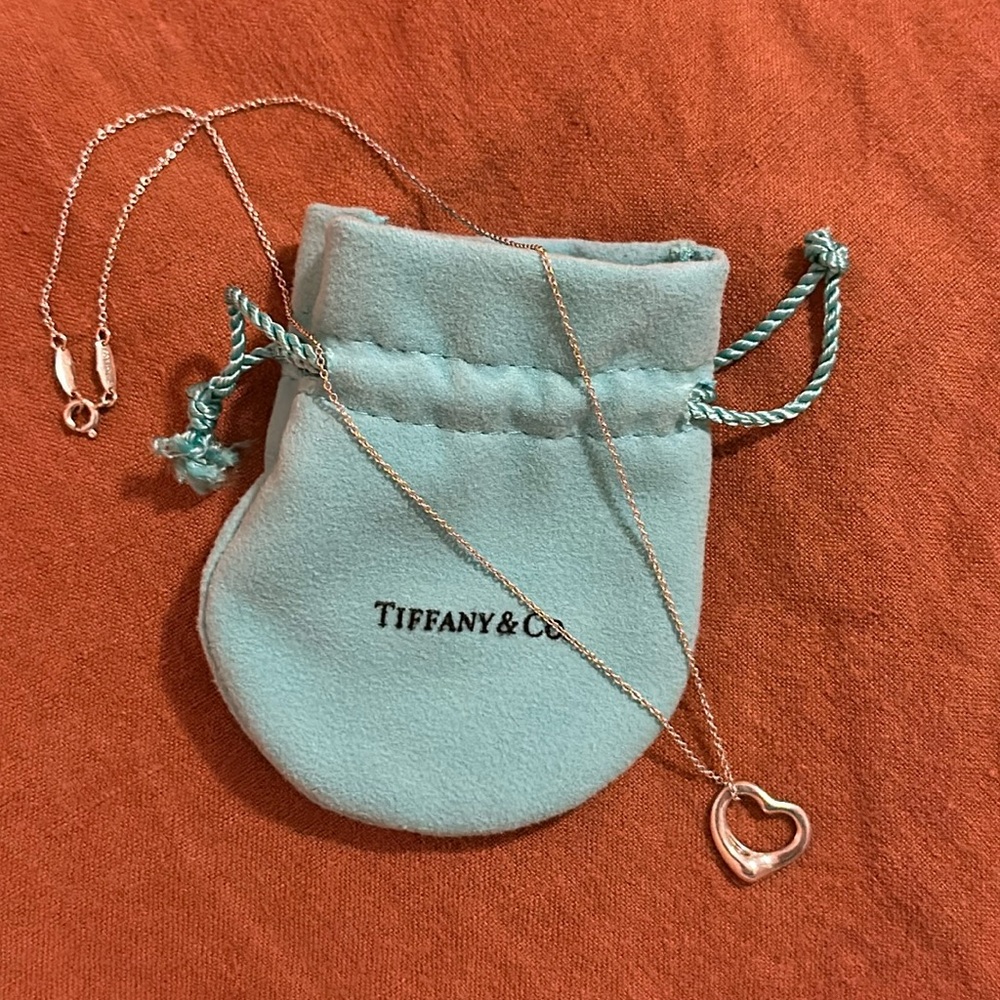 Tiffany & Co Open Heart Necklace Silver